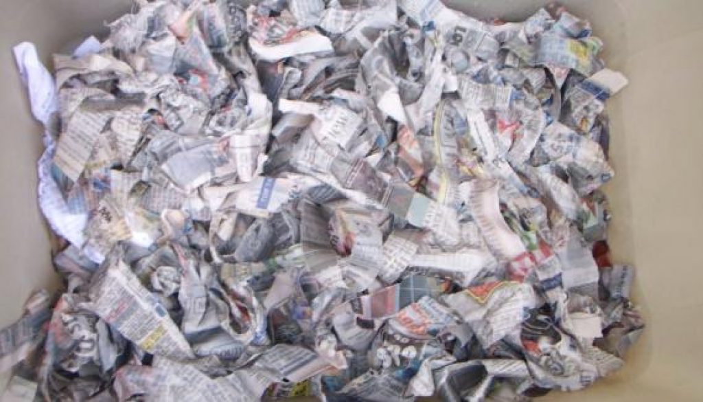 newspaper shreds crop